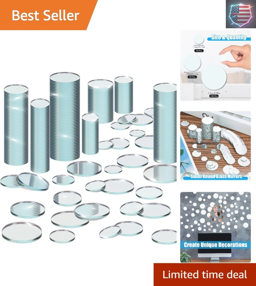 Elegantes azulejos de espejo de vidrio redondos de 200 piezas - tamaños mini para proyectos domésticos con estilo Foto 1 de 4