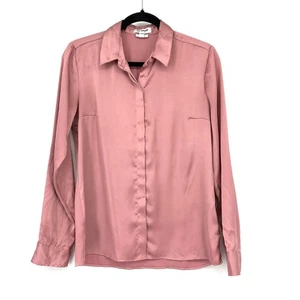 Express Portofino Hemd mit Knopfleiste Damen Gr. S Slim Fit Rosa Satin Langarm - Bild 1 von 7