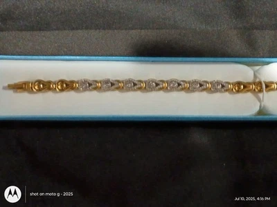 Pulseira de cristal dourada 14k Elgin Scavarski - Imagem 1 de 3