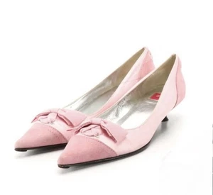 DÉCOLLETÉ COACH TULLA ROSA SCAMOSCIATE TACCO A GATTINO MADE IN ITALY TG 6,5B - Foto 1 di 10