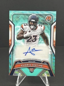 2025 Topps Resurgence Audric Estime Teal Wave Auto /249 MINT 🔥🏈🔥 - Bild 1 von 7