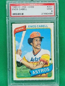 ⚾1980 O-Pee-Chee #201 ENOS CABELL⚾ Low POP (solo 1 più alto!) ~ PSA 9 OTTIME CONDIZIONI - Foto 1 di 2