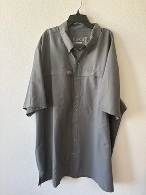 Game Guard Shirt Mens 4X Gray Button Up 1023 Camp Fishing Microfiber Vented UPF - Image 1 of 4