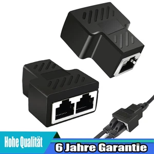 2x RJ45 LAN Splitter Y Verteiler Adapter Netzwerk 1zu2 Ethernet Kabel CAT5 CAT6 - Bild 1 von 6