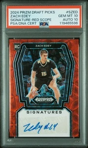 2024 PANINI PRIZM DRAFT PICKS SIGNATURES SZED ZACH EDEY RED SCOPE - Bild 1 von 2