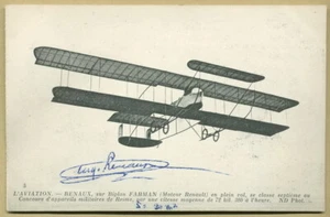 Eugène Renaux (1877-1955) - Pionnier de l'aviation - Rare photo-carte signée - Bild 1 von 2