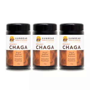 Siberian Chaga Extract - Organic 11:1 |100g x 3 - Sunbear Health Premium - Foto 1 di 7