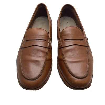 Mocasines J Crew $148 Ryan Penny Cuero Talla 9 Pulido Marrón Necana H8200 Foto 1 de 4