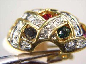 # 4 PARIS EARRINGS DESIGNER SIGNED VINTAGE WITH SWAROVSKI CRYSTALS LOTS 476 - Picture 1 of 5