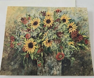 Vintage Greeting Card Blank Anna Krajewski Flower Vase Sunflowers Lang - Picture 1 of 3