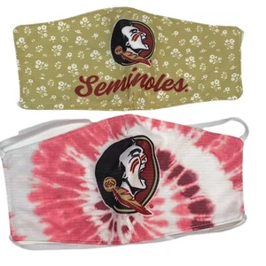 Florida State University Seminoles Face Mask Fan Gear Washable Reusable 2-pack - Picture 1 of 3