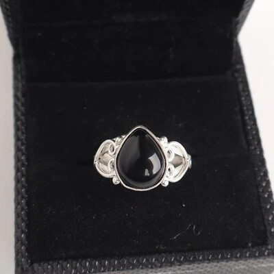 Black Tourmaline Gemstone 925 Sterling Silver Handmade Jewelry Ring For Gift - Image 1 of 3