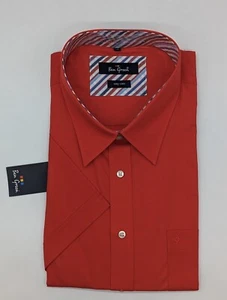 Camisa de manga corta Ben Green cuello kent talla 3XL 47/48 roja ajuste regular - Imagen 1 de 4