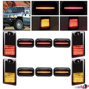 10x Smoked Top Roof Cab Marker Light Housing Cover For Hummer H2 / SUT 2003-2009 - Foto 1 di 16