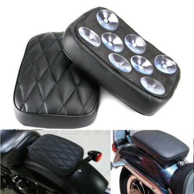Diamond Passenger Solo Seat Pillion Pad 8 Suction Cups Fit For Harley Motorcycle - Image 1 of 4