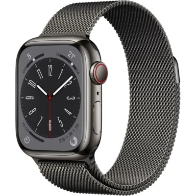 Apple Watch Series 8 Milanaise  41 mm Edelstahl GPS + 4G - Smartwatch -graphit - Bild 1 von 3