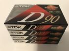 Lot Of 4 New Tdk D-90 + 1 D60 High Output Iec I/Type I Blank Cassette Tapes