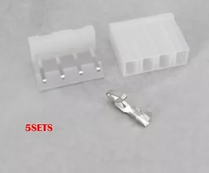 5SETS 4-Pin 5.08mm PCB Crimp Connector Molex 5058/8981 White Electrical Projects - Picture 1 of 8
