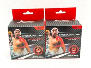 2PK Physix Gear Sport Kinesiology Tape Pro Sports for Injury Pregnancy Red 33' - Picture 1 of 6
