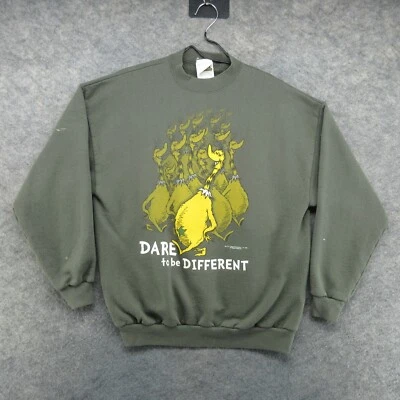 VTG Dr Seuss Sweatshirt Mens Large Green Dare to Be Different 1999 Sneetches 90s - Image 1 of 4