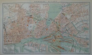 Stadtplan Hamburg - Altona, Brockhaus 1898 - Picture 1 of 2