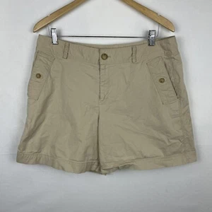 Nautica Women's Khaki Beige Flat Front Spring Shorts Size 16 - Picture 1 of 6