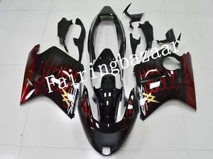Fit for CBR1100XX BlackBird 1997-2007 Black Red Flame ABS Injection Fairing Kit - Picture 1 of 7