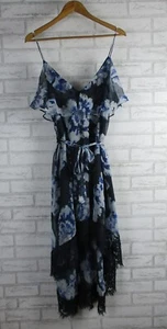 Talulah womens midi dress blue floral print new L hi lo hem abloom - Picture 1 of 14