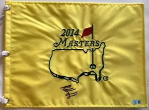 Bubba Watson firmato 2014 Masters Flag beckett bas coa pga golf - Foto 1 di 12