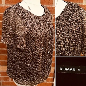 RÖMER Größe 16 schwarz braun Top Abend Urlaub Winterkleidung TOP L7 - Bild 1 von 7