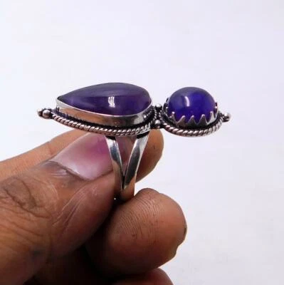 African Amethyst Gemstone 925 Sterling Silver Handmade Ring All Size - Image 1 of 4