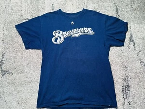 Vintage Majestic Milwaukee Brewers MLB Size Large Short sleeve T-shirt - Picture 1 of 6