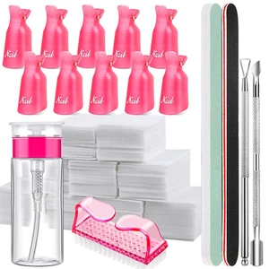 Nail Polish Gel Remover Tools Kit with Nail Clips, 100Ml Nail Polish Remover Bot - Picture 1 of 12
