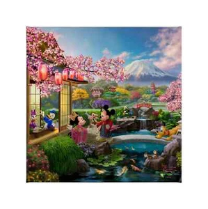 Thomas Kinkade Studios Mickey and Minnie in Japan 14 x 14 Wrapped Canvas - Picture 1 of 2