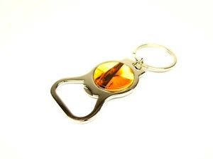Metal Keychain Keyring Pendant Baltic Amber Mosaic Souvenir Bottle Opener 6407 - Picture 1 of 9