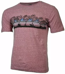 T-shirt uomo spiaggia - palme - orizzonte, pesca/rosa, 100% cotone NUOVE - Foto 1 di 4