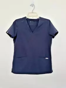 FIGS Women's Casma Three Pocket Blue Slate Gray Scrub Top Sz XS FW1100 Medical - Picture 1 of 5