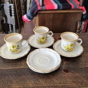 Mikasa Japan Garden Club Fresh Floral Set of 3 Cups & 5 Saucers Replacement - Picture 1 of 8