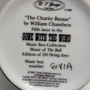 Gone With The Wind William Chambers The Charity Bazaar 1992 Music Box NO LID - Picture 1 of 8