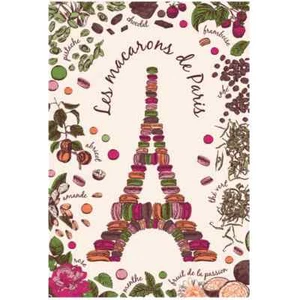 "LES MACARONS DE PARIS" TEA TOWEL, 48x72 cm - FREE SHIPPING - Picture 1 of 1