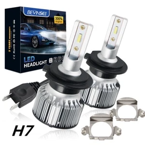 2x H7 LED Headlight Bulbs Adapter 60W Kit For BMW E70 2006-2013 X5 E53 2000-2002 - Picture 1 of 11