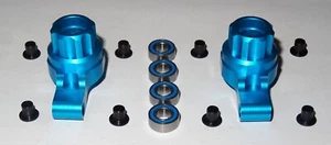 TAMIYA TT02 TT02D TT02R REAR HUB ALUMINIUM UPGRADE PAIR C/W 4 BEARINGS UK SELLER - Picture 1 of 13