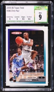 2005 Topps Total CHRIS PAUL RC #346 Rookie Card New Orleans Hornets CSG Mint 9 - Picture 1 of 2