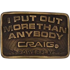 Craig Powerplay "I Put Out More Than Anybody" Car Stereo 70s Vintage Belt Buckle