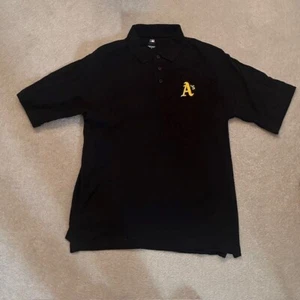 Oakland A’s Athletics Black Logo - Original MLB - Men’s Size Large Polo T-Shirt - Bild 1 von 2