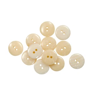 Sandy Beige Large Round Sewing Coat Buttons Glossy 2-Hole Plastic Fasteners 23mm - Picture 1 of 1