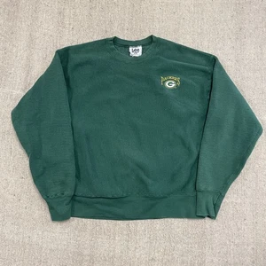 Felpa vintage Green Bay Packers uomo XL verde anni 90 NFL Lee Sport - Foto 1 di 9