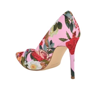 Nine West Womens Faiza2 Pump Slip On Heels WNFAIZA2 Pink Floral 6M - Foto 1 di 12