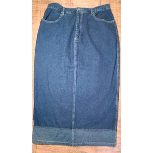 NUEVO CON ETIQUETAS Remachado Por LEE Mujer Talla 14 Falda Denim Maxi Espalda Abertura Cintura Alta - Imagen 1 de 9