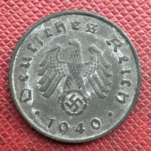 Alemania, Tercer Reich 1940-A Zinc 10 Reichspfennig. Segunda Guerra Mundial. KM# 101 - Imagen 1 de 2